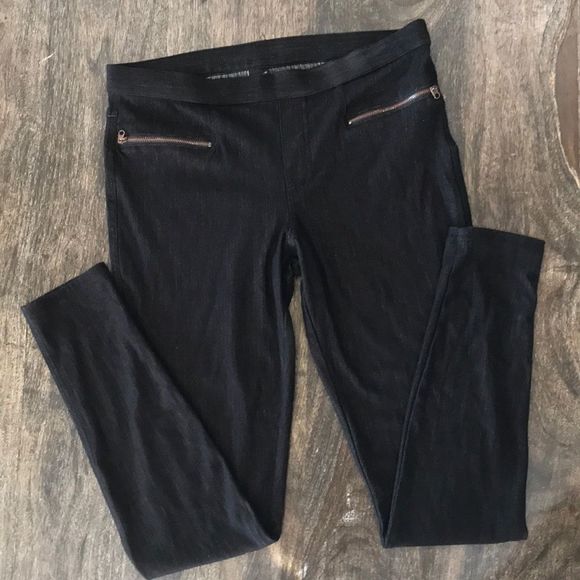 HUE Pants - Hue Women's Leggings, Medium, Black Denim-like